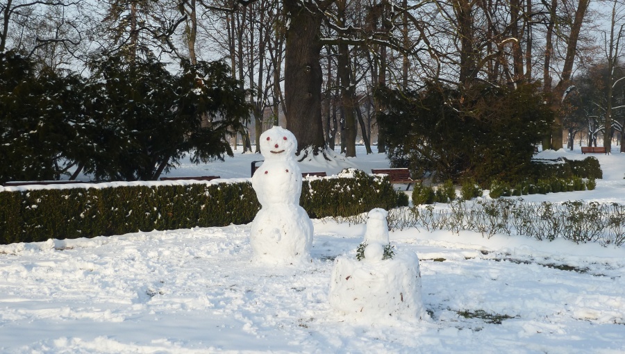 24. ledna 2016 – zámečtí sněhuláci (0,4 °C)