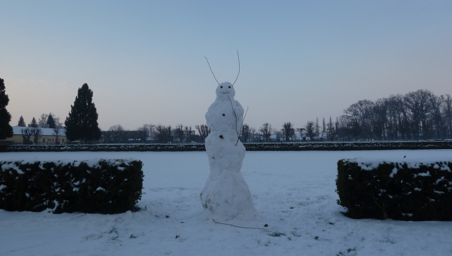 24. ledna 2016 – zámečtí sněhuláci (0,4 °C)