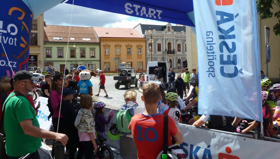 1. červenec 2018 – 11.10 start trasy JTM Bikemaratonu Drásal (16 °C)